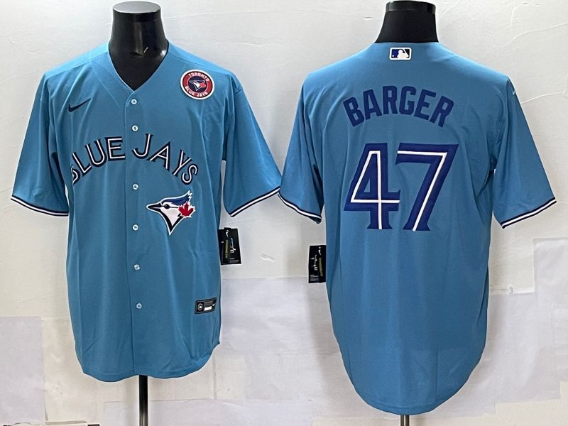 Men Toronto Blue Jays #47 Barger Light Blue Game 2025 Nike MLB Jersey style 005->seattle mariners->MLB Jersey